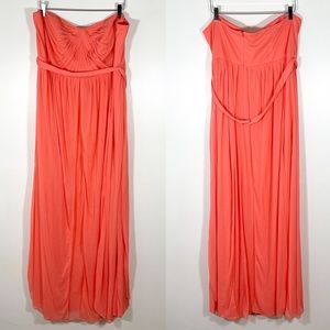 David’s Bridal Coralreef Strapless Bridesmaid Dress Summer Beach Wedding Prom